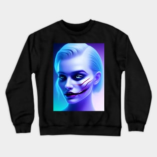 Sad Girl with Joker's Smile Crewneck Sweatshirt